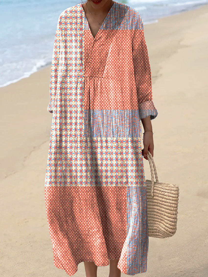 Lana | Coral Mosaic Dress
