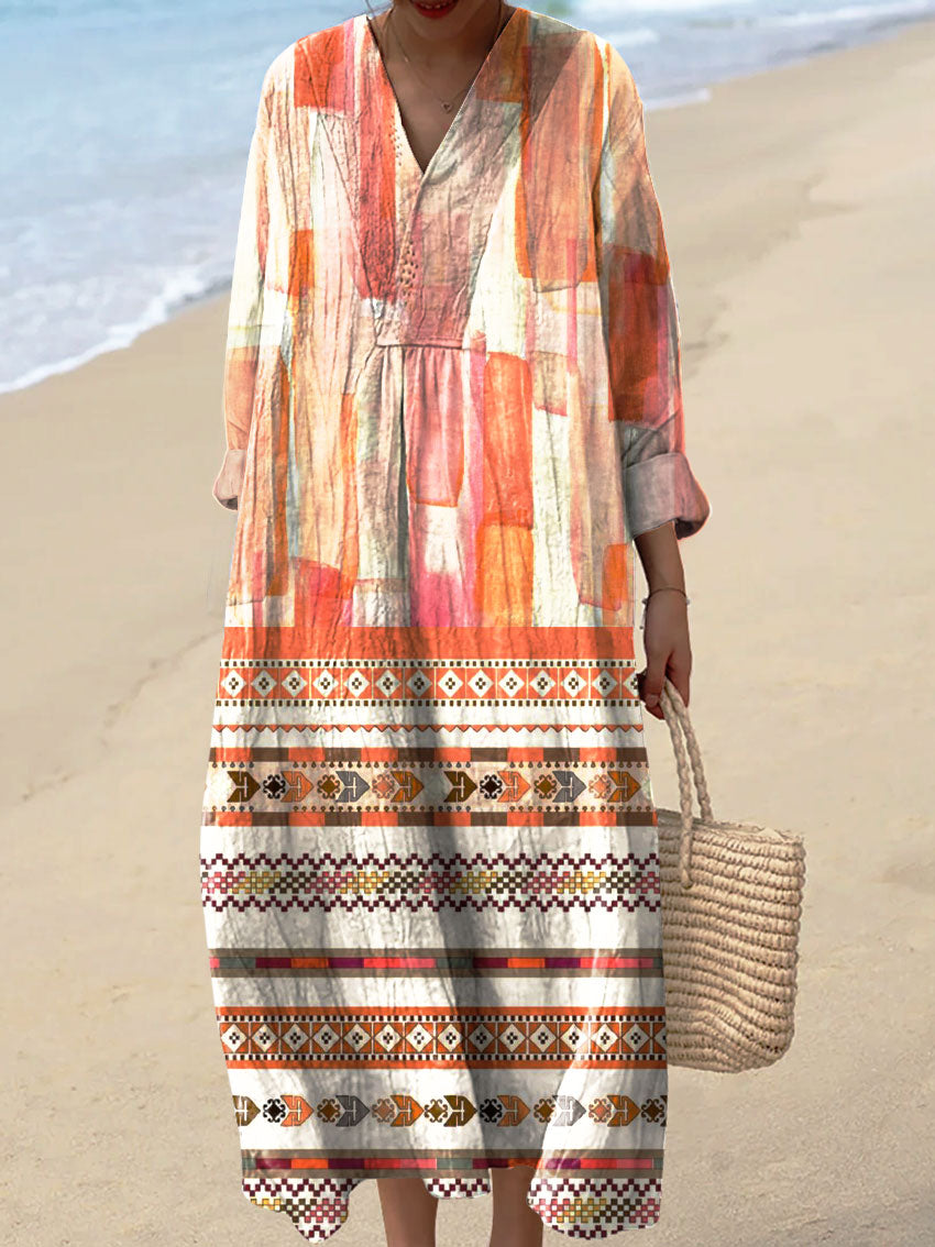Lucille | Sunset Artisan Dress