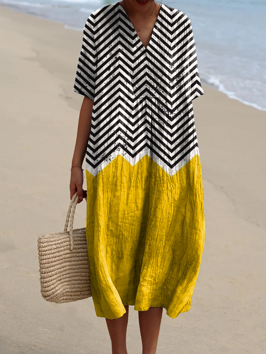 Gloria | Bold Chevron Beach Dress