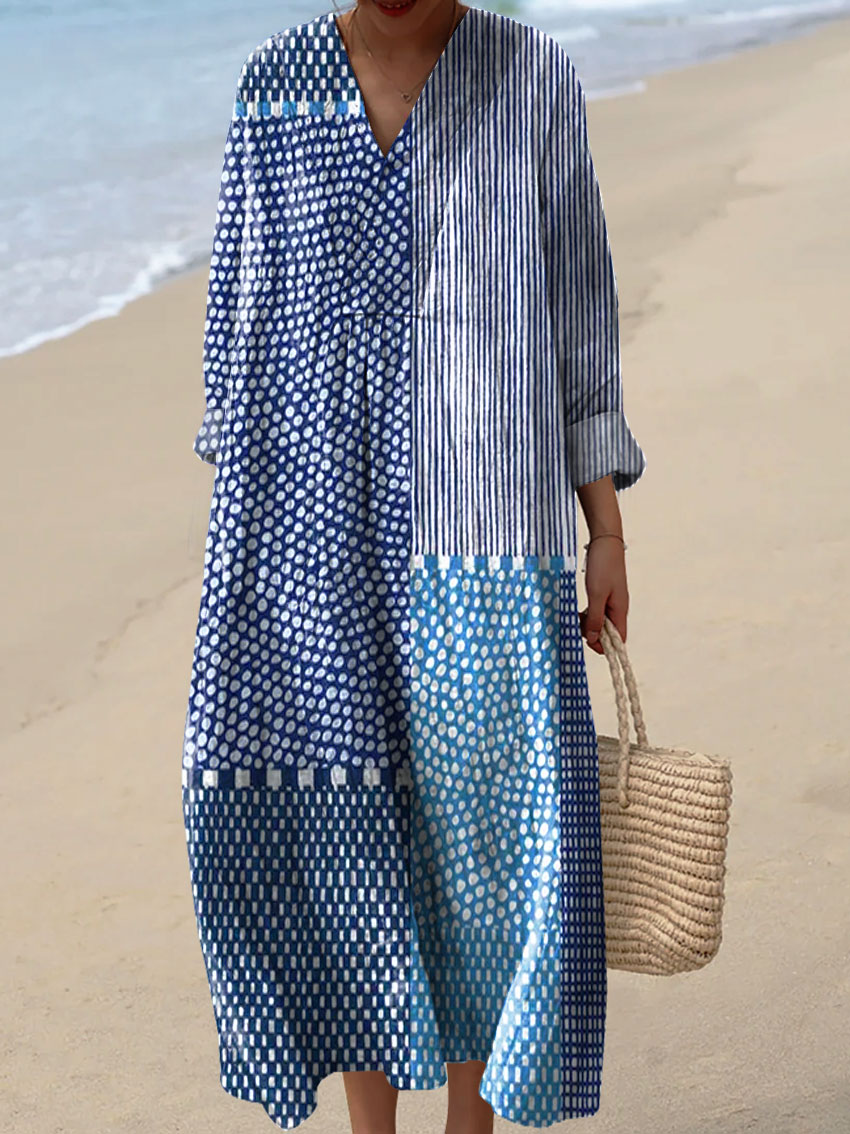 Diana | Indigo Patch Dress