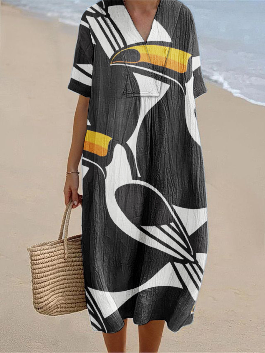 Tina | Tropical Contrast Dress